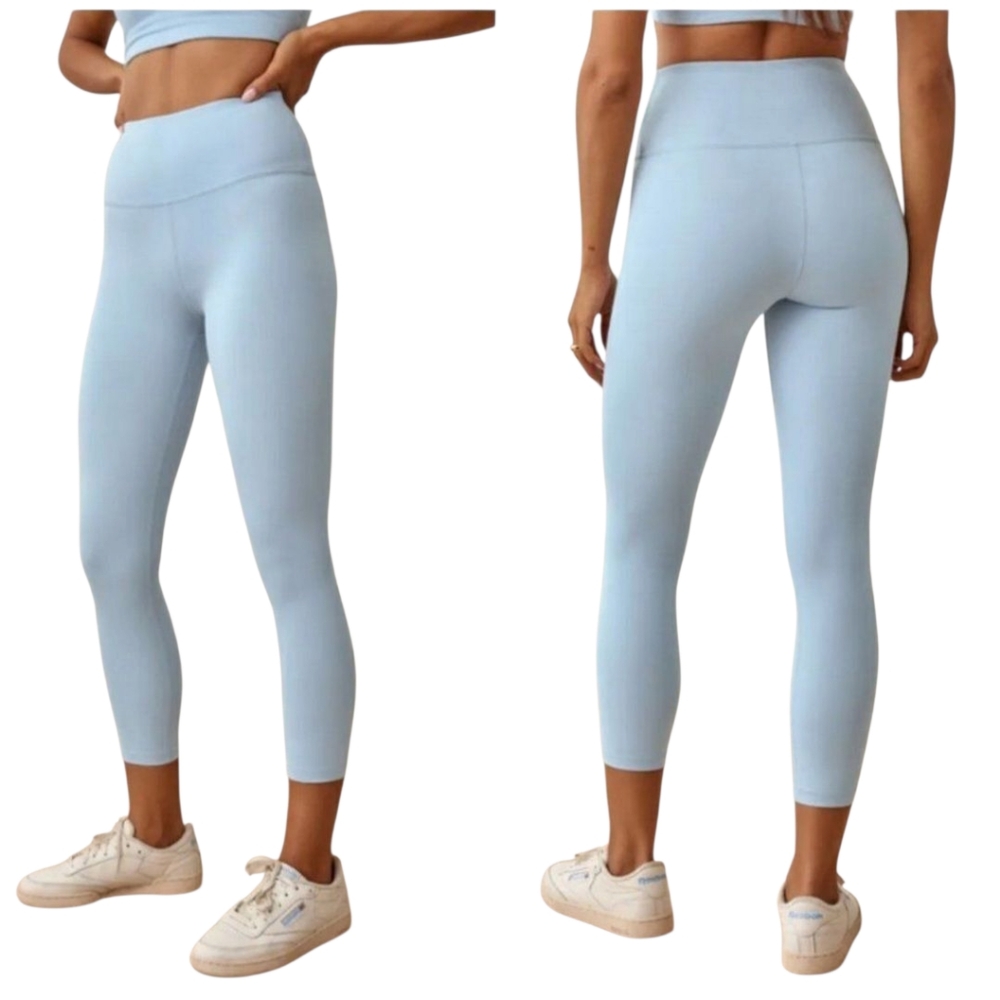 Reformation EcoMove Leggings Womens XS Light Blue High-Rise 7/8 Length‎ Gym Yoga